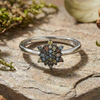 D'Joy Green Diamond & Multi Diamond Cluster Ring in Rhodium Overlay Sterling Silver_8485475_2