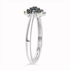 D'Joy Green Diamond & Multi Diamond Cluster Ring in Rhodium Overlay Sterling Silver_8485475_3