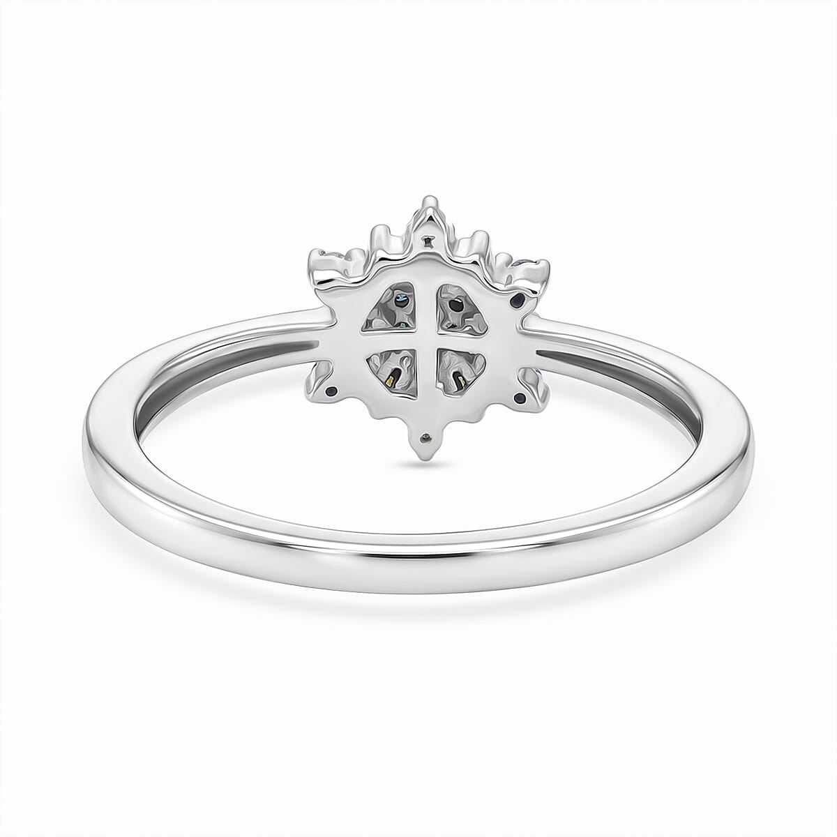 D'Joy - Multi Colour Diamond Cluster Ring in Rhodium Overlay Sterling Silver V32556227 5