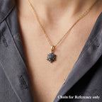 D'Joy Blue Diamond & Multi Diamond Cluster Pendant in 18K Vermeil Yellow Gold Plated Sterling Silver_8485478_1