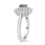 D'Joy Lagoon Tourmaline, Moissanite Main Stone With Surrounding Stone Ring in Rhodium OverlaySterling Silver  1.020  Ct._8485874_3