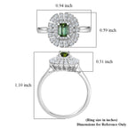 D'Joy Lagoon Tourmaline, Moissanite Main Stone With Surrounding Stone Ring in Rhodium OverlaySterling Silver  1.020  Ct._8485874_5
