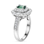 D'Joy Lagoon Tourmaline, Moissanite Main Stone With Surrounding Stone Ring in Rhodium OverlaySterling Silver  1.600  Ct._8485890_3