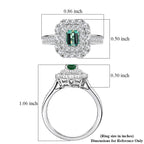 D'Joy Lagoon Tourmaline, Moissanite Main Stone With Surrounding Stone Ring in Rhodium OverlaySterling Silver  1.600  Ct._8485890_5