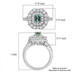 D'Joy Lagoon Tourmaline, Moissanite Main Stone With Surrounding Stone Ring in Rhodium OverlaySterling Silver  1.610  Ct._8485919_5