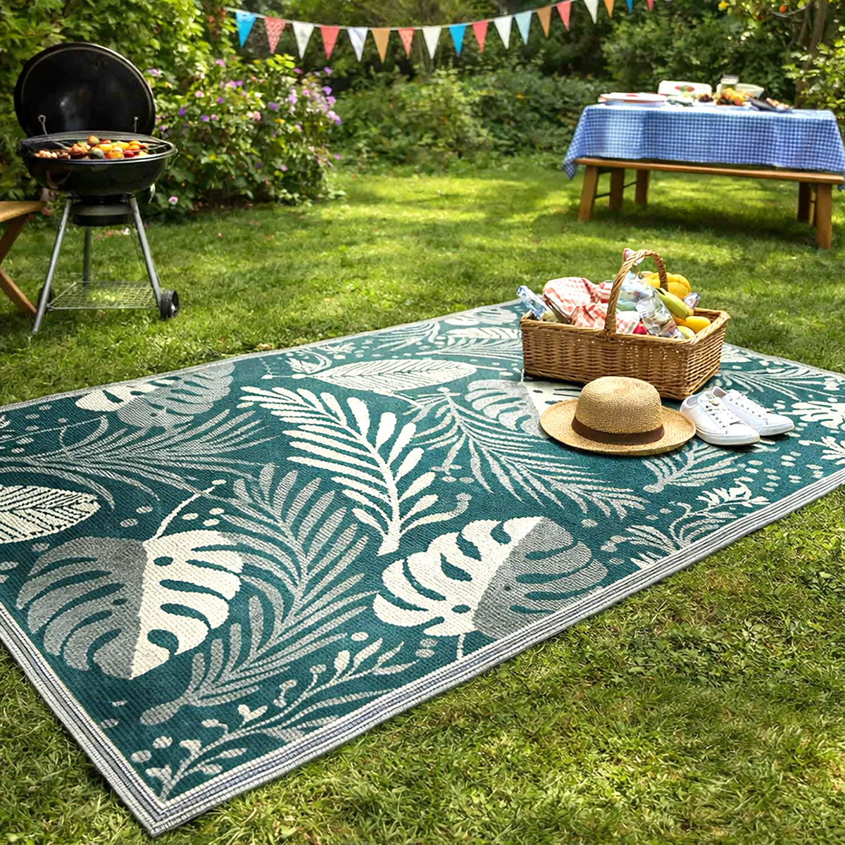 Livmore Indoor/Outdoor Rug 440 Gsm Mat (Size 120x180 Cm) - Teal V32668024 2