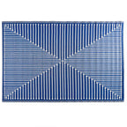 Livmore Indoor & Outdoor Rug 440 Gsm Mat (Size 120x180 Cm) - Blue And off White_8486130