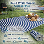 Livmore Polypropylene Rug 440 Gsm Mat (Size 120x180 Cm) - White & Navy Blue_8486132_2