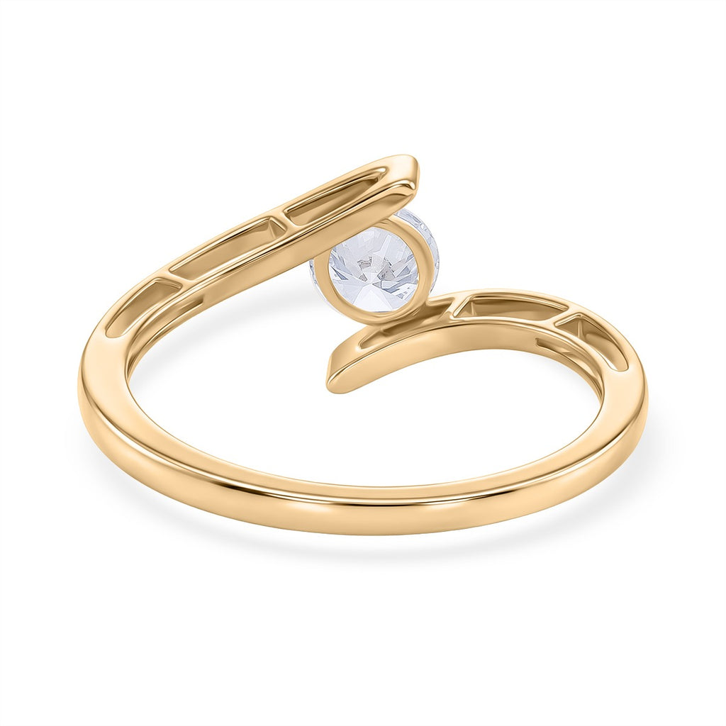 Luxuriant - 9K Yellow Gold Lab Grown Diamond (SI/G-H) Solitaire Bypass Ring, 0.50 Ct._8486279_3