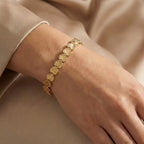EverTrue Bronzella Collection - Motif Linked Bracelet (Size - 7.5) in 18K Yellow Gold Plating_8486297_1