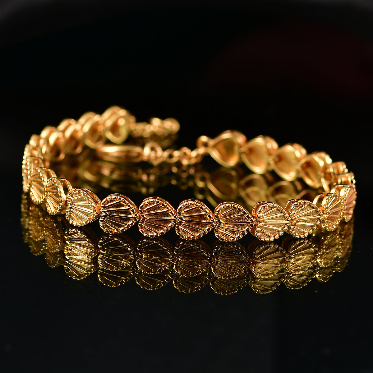 EverTrue Bronzella Collection - Motif Linked Bracelet (Size - 7.5) in 18K Yellow Gold Plating 8486297 3