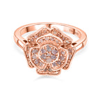 D'Joy Natural Pink Diamond Floral Ring in 18K Vermeil Rose Gold Plated Sterling Silver. Total Diamond Wt 0.50 Cts_8486396