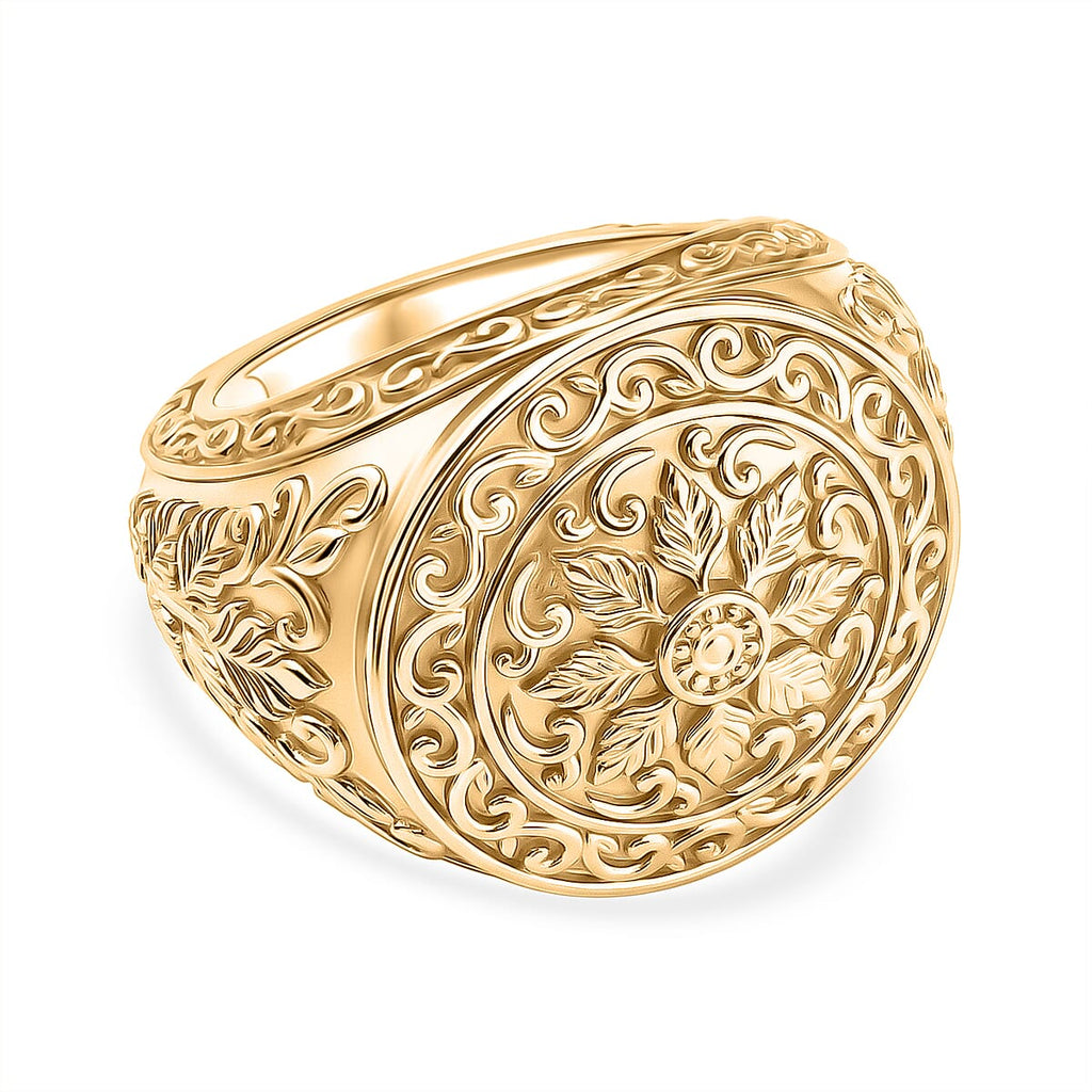 EverTrue Bronzella Collection - Royal Filigree Dome Ring in 18K Yellow Gold Plating_8486436