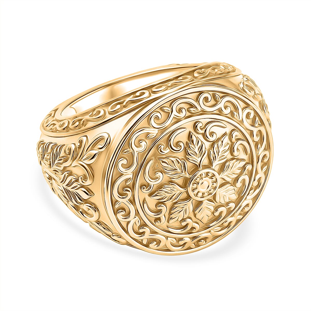 EverTrue Bronzella Collection - Royal Filigree Dome Ring in 18K Yellow Gold Plating V32755895 0