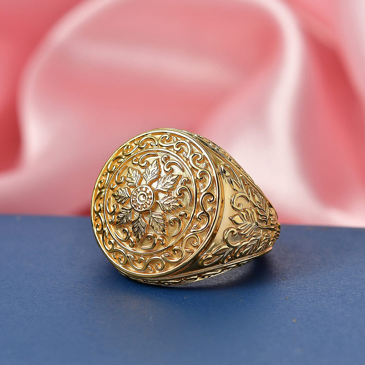 EverTrue Bronzella Collection - Royal Filigree Dome Ring in 18K Yellow Gold Plating V32755895 3