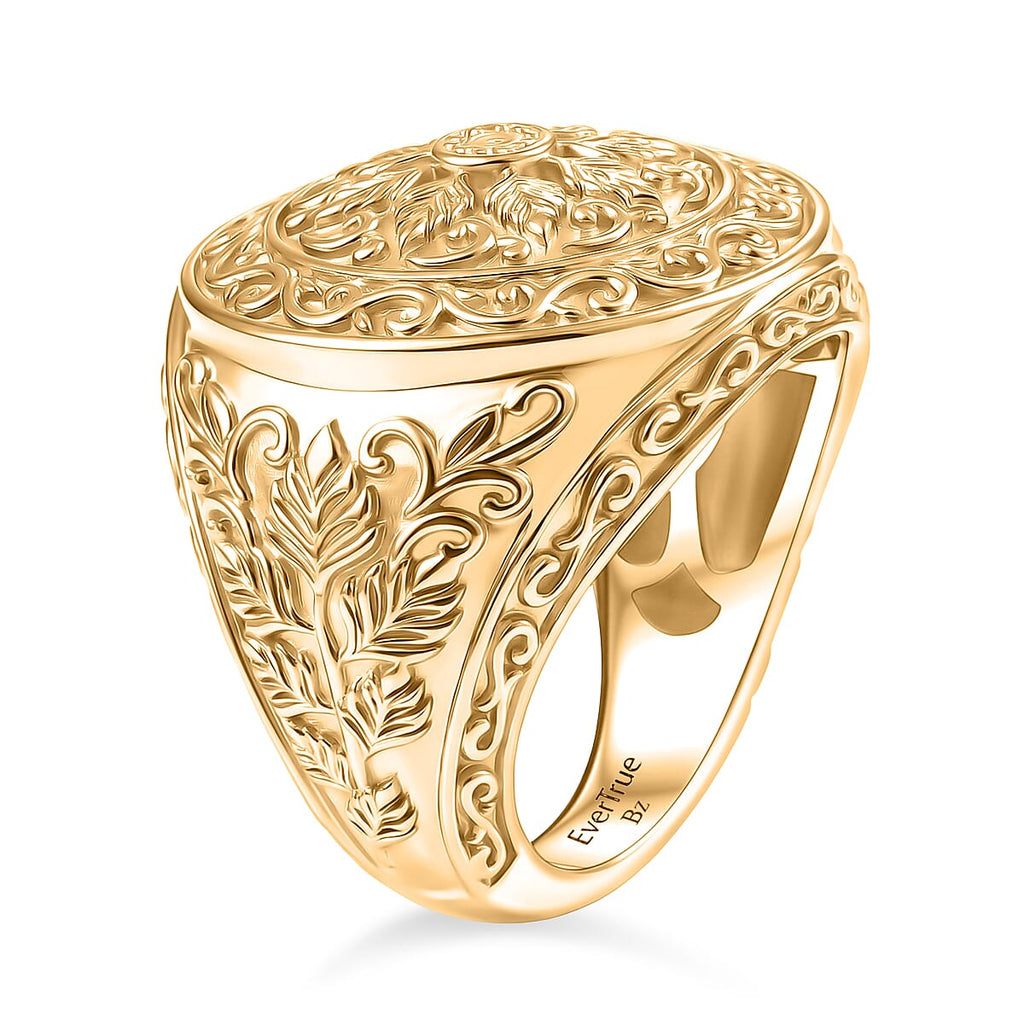 EverTrue Bronzella Collection - Royal Filigree Dome Ring in 18K Yellow Gold Plating_8486436_3