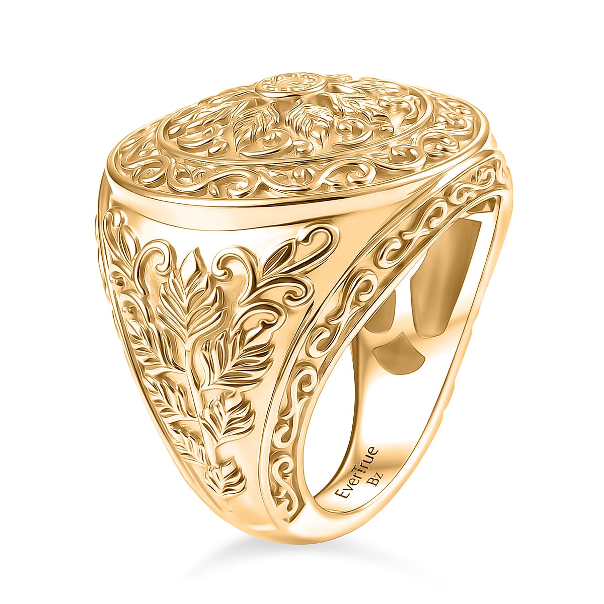 EverTrue Bronzella Collection - Royal Filigree Dome Ring in 18K Yellow Gold Plating V32755895 4