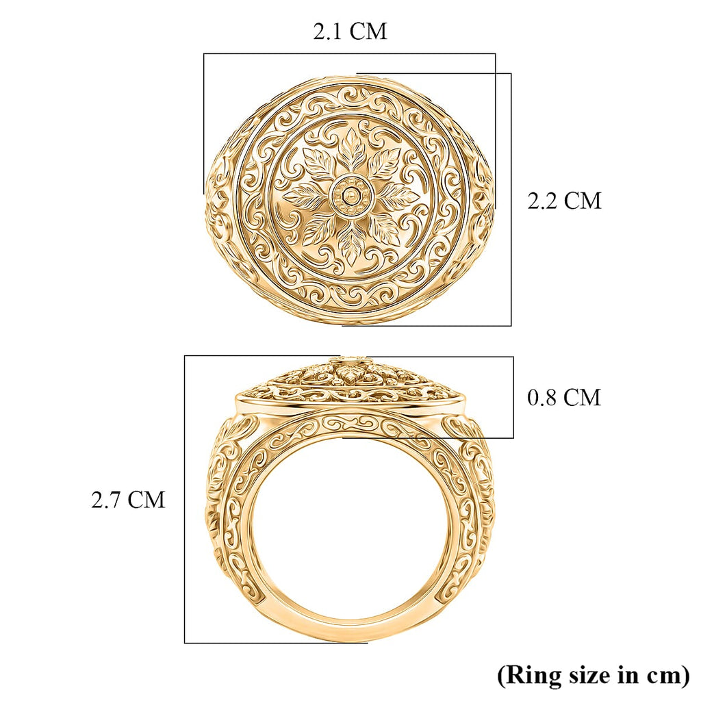 EverTrue Bronzella Collection - Royal Filigree Dome Ring in 18K Yellow Gold Plating_8486436_5