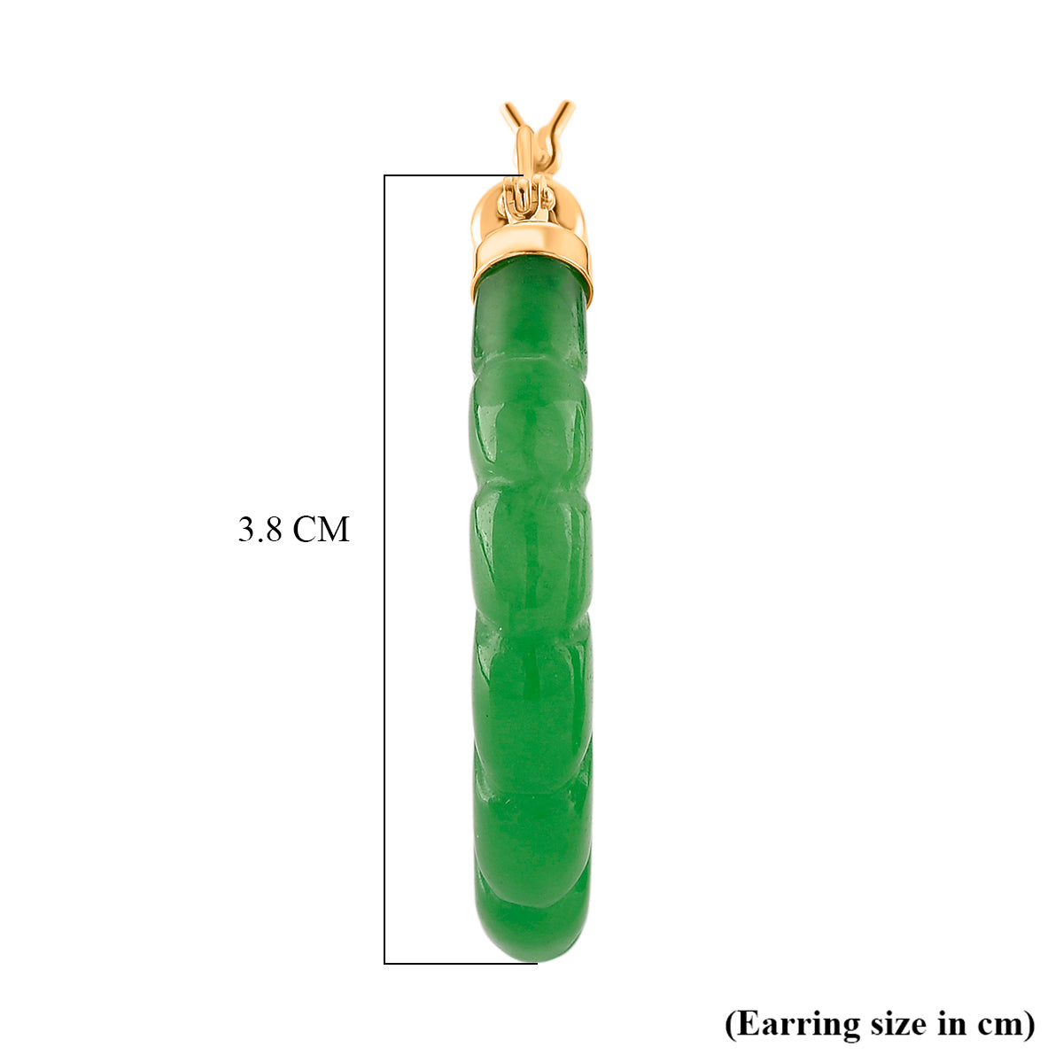 D'Joy Green Jade Beads Earring with Clasp in Yellow Gold Plated Sterling Silver 75.00 Ct. V32730467 5
