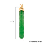 D'Joy Green Jade Beads Earring with Clasp in Yellow Gold Plated Sterling Silver 75.00 Ct._8486541_4