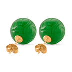 D'Joy Enhanced Green Jade Beads Earring with Push Back in Yellow Gold Plated Sterling Silver 30.00 Ct._8486544_4