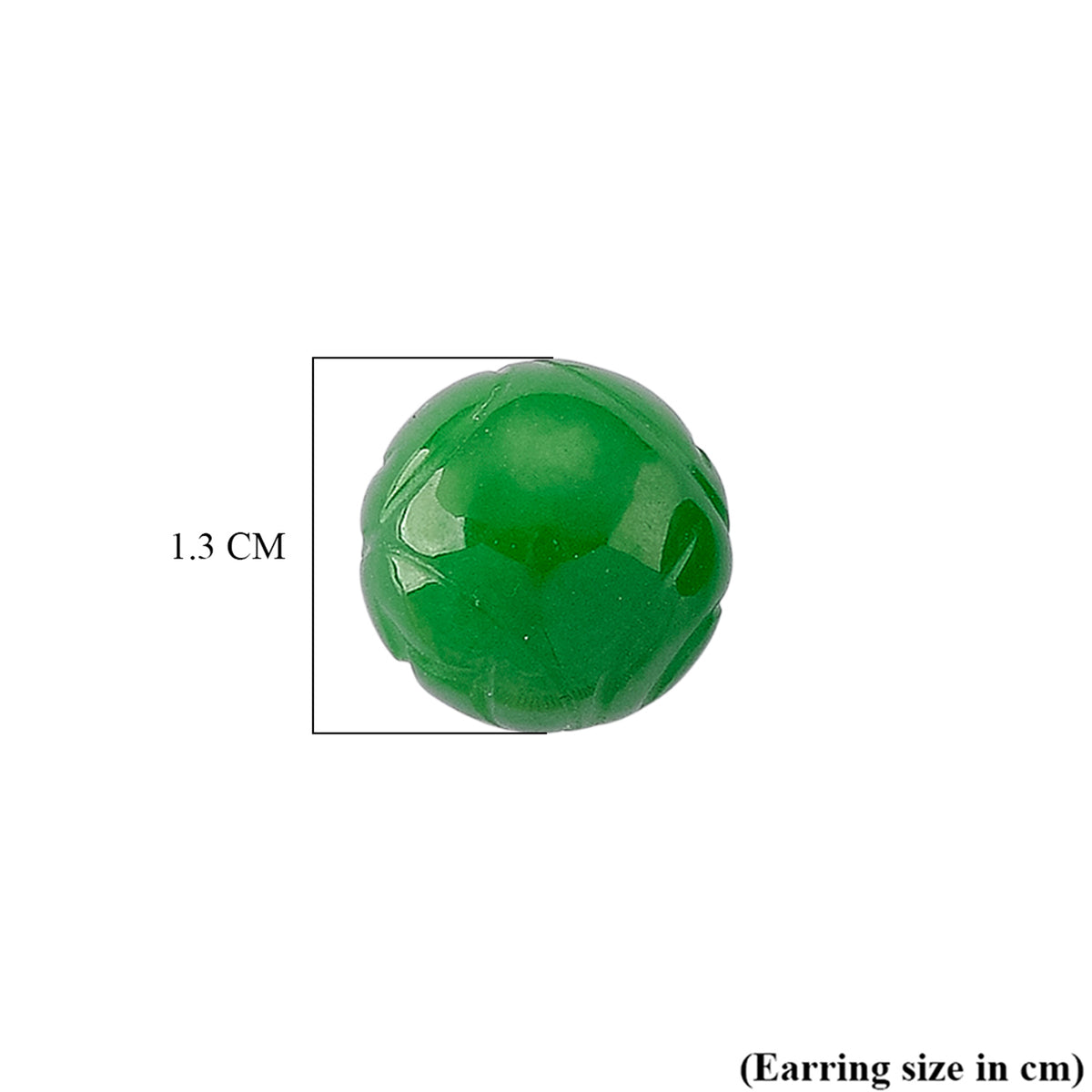 D'Joy Enhanced Green Jade Stud Earring with Push Back in Yellow Gold Plated Sterling Silver 30.00 Ct. V32512969 7