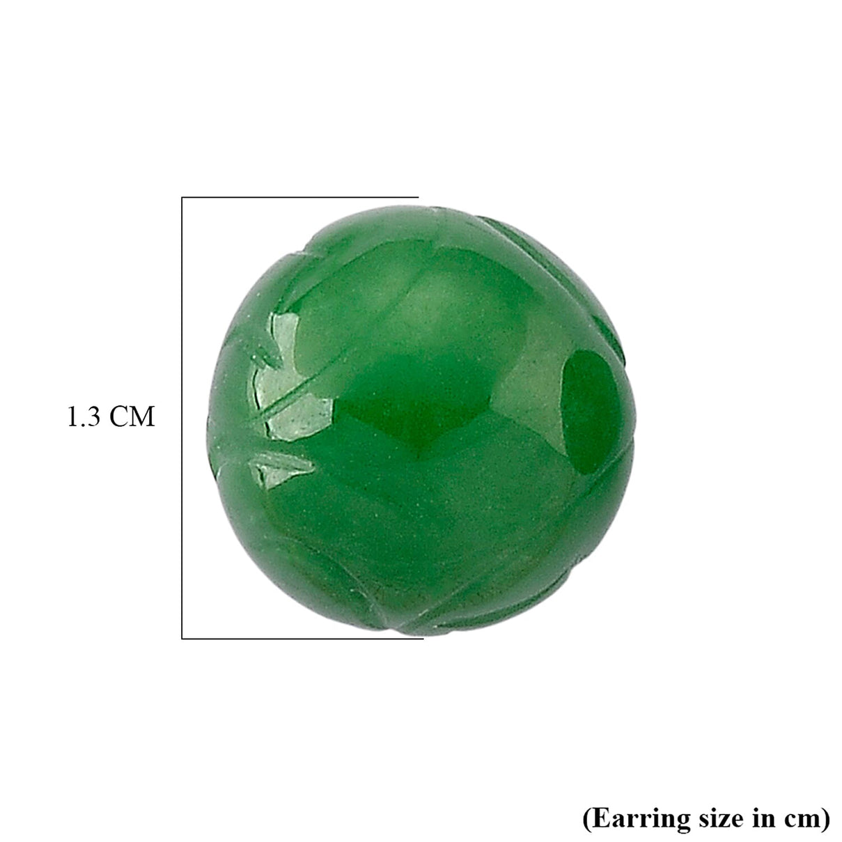 D'Joy Enhanced Green Jade Beads Earring with Push Back in Rhodium Overlay Sterling Silver 30.00 Ct. 8486550 8