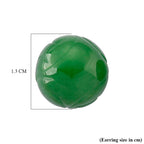 D'Joy Enhanced Green Jade Beads Earring with Push Back in Rhodium Overlay Sterling Silver 30.00 Ct.