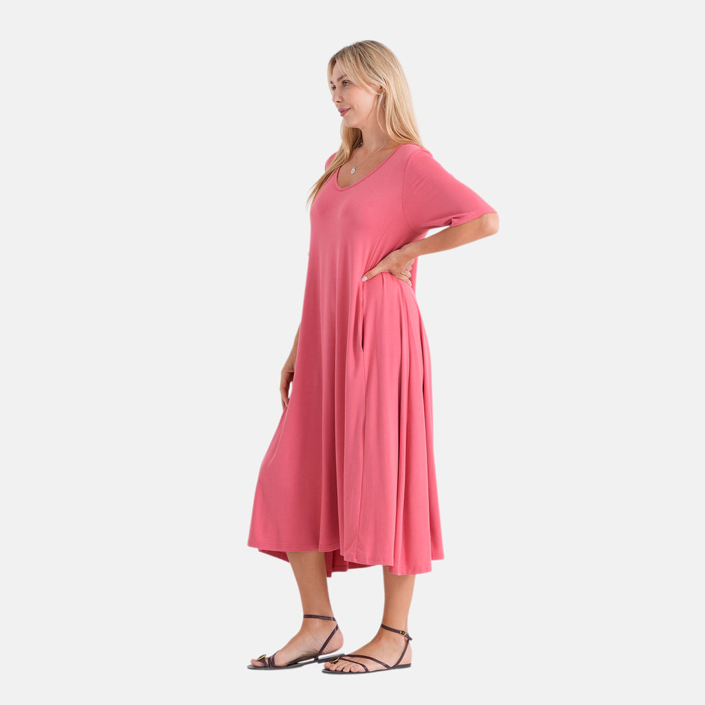 La Marey Stretch Jersey Dress With Side Pockets (Size S, 8-10) - Pink_8486595_4