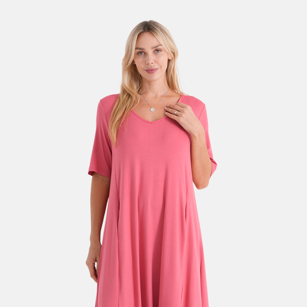 La Marey Stretch Jersey Dress With Side Pockets (Size S, 8-10) - Pink_8486595_5