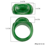Burmese Carved Green Jade Hand Carved Seal Ring 50.00 Ct._8486604_5