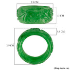 Enhanced Green Jade Floral Band Ring 30.00 Ct._8486629_5