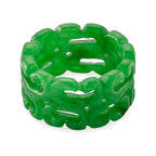 Green Jade Carved Ring (Size - N) 30.00 Ct._8486647