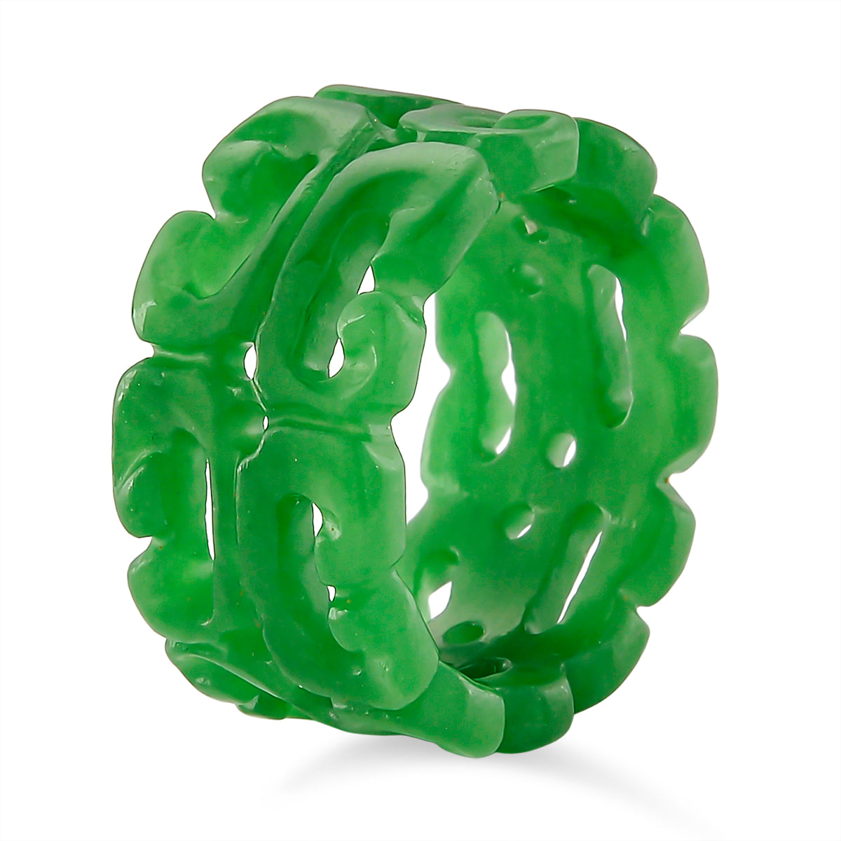 Green Jade Carved Ring (Size - T) 30.00 Ct. 8486653 3