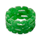 Green Jade Carved Ring (Size - T) 30.00 Ct._8486653_4