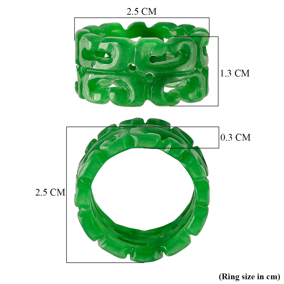 Green Jade Carved Ring (Size - T) 30.00 Ct. 8486653 5