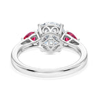 D'Joy Moissanite & African Ruby Trilogy Ring in Rhodium Overlay Sterling Silver 2.26 Ct._8486660_4