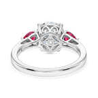 D'Joy Moissanite & African Ruby Trilogy Ring in Rhodium Overlay Sterling Silver 2.26 Ct._8486666_4
