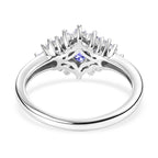 D'Joy Tanzanite & Moissanite Cluster Ring in Platinum Overlay Sterling Silver 1.00 Ct._8486741_4