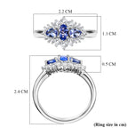 D'Joy Tanzanite & Moissanite Cluster Ring in Platinum Overlay Sterling Silver 1.00 Ct._8486741_5