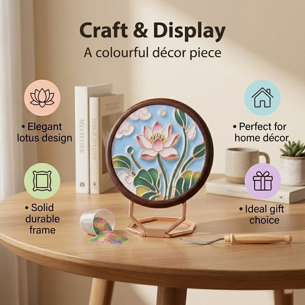 Golden Lottery Lotus DIY Photo Frame Painting Set V32527096 3