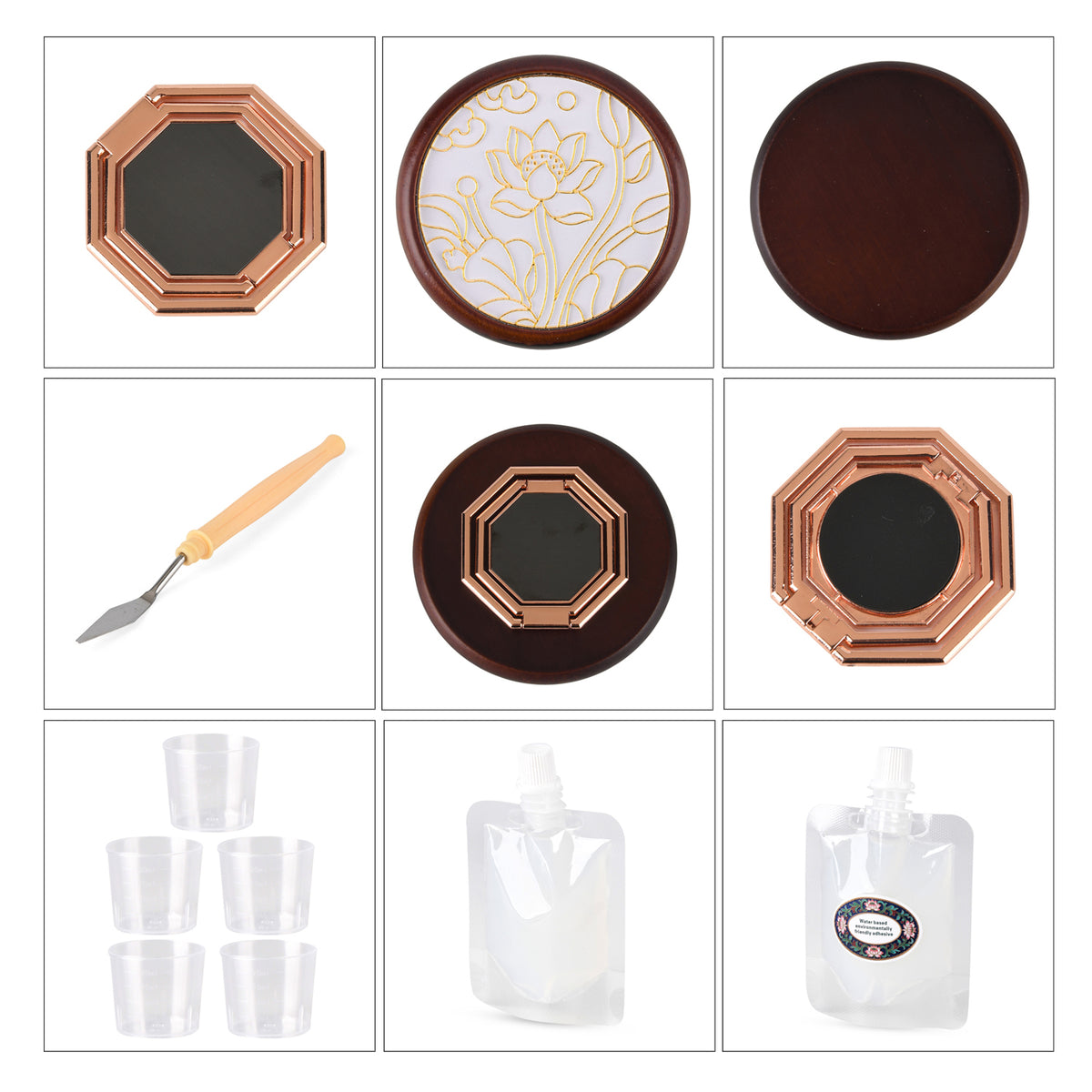 Golden Lottery Lotus DIY Photo Frame Painting Set V32527096 7