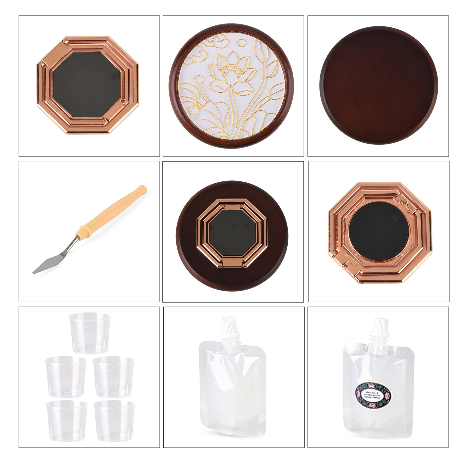 Golden Lottery Lotus DIY Photo Frame Painting Set V32527096 7