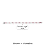 African Ruby & Luxuriant SI-G/H Lab Grown Diamond Tennis Bracelet (Size - 8) with GB Lock Box in Rhodium Overlay Sterling Silver 19.26 Ct._8486803_4