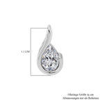 D'Joy - GRA Certified Moissanite D-VVS1 Pear Cut Solitaire Earring with Push Back in Rhodium Overlay Sterling Silver_8486811_4