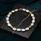 Designer Inspired Top Lustre AAA Keshi Pearl Necklace (Size - 20) with T-Bar Clasp_8486948_1