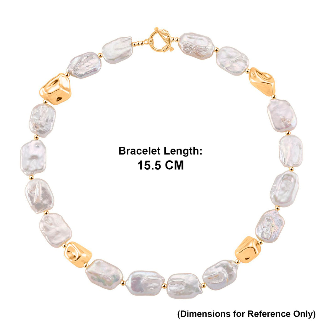 Designer Inspired Top Lustre AAA Keshi Pearl Necklace (Size - 20) with T-Bar Clasp_8486948_5