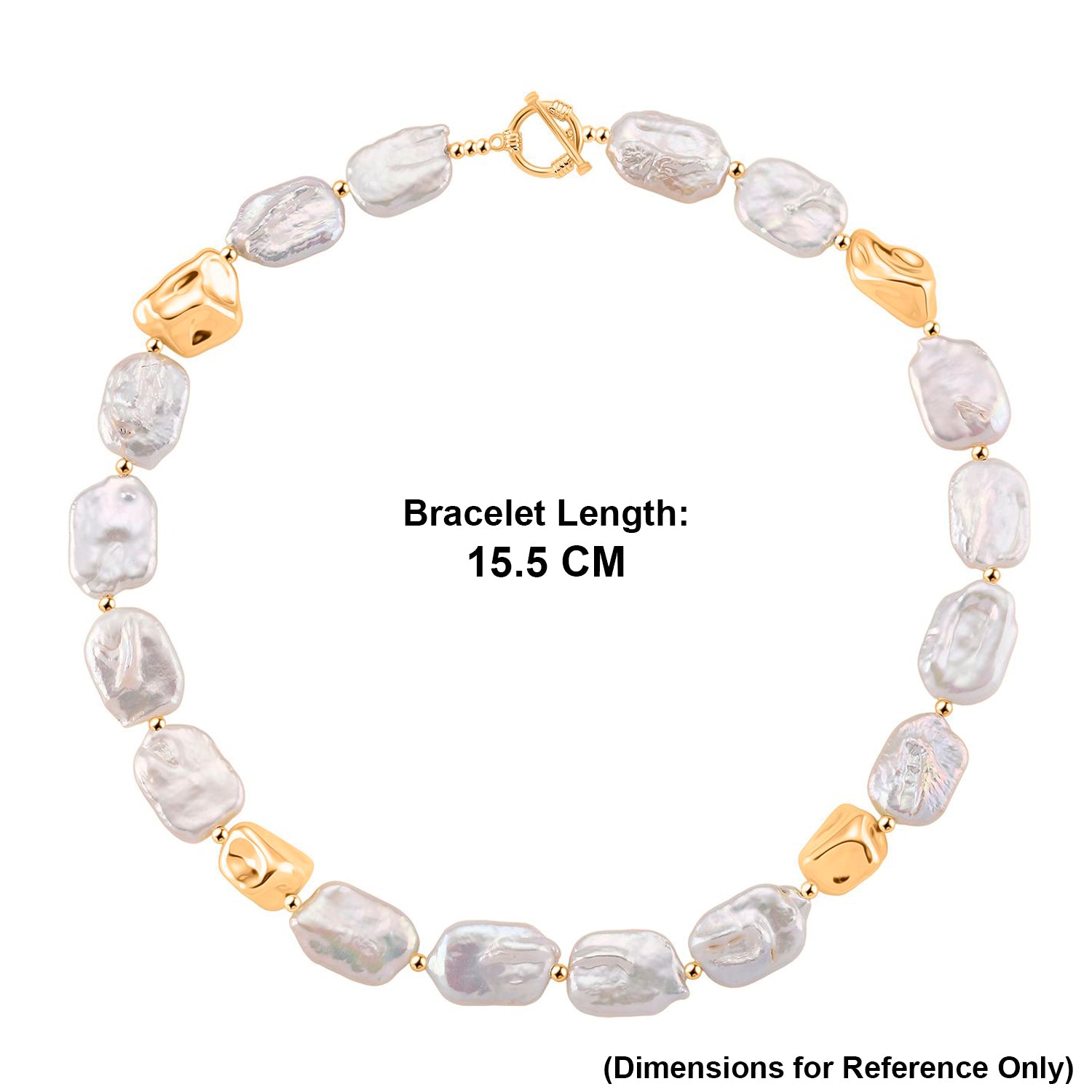Designer Inspired Top Lustre AAA Keshi Pearl Necklace (Size - 20) with T-Bar Clasp 8486948 5