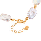 White Keshi Pearl Beads Bracelet (Size - 8+2) with Lobster Clasp in Yellow Gold Tone 60.00 Ct._8486955_4