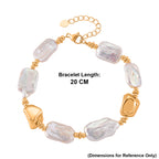 White Keshi Pearl Beads Bracelet (Size - 8+2) with Lobster Clasp in Yellow Gold Tone 60.00 Ct._8486955_5